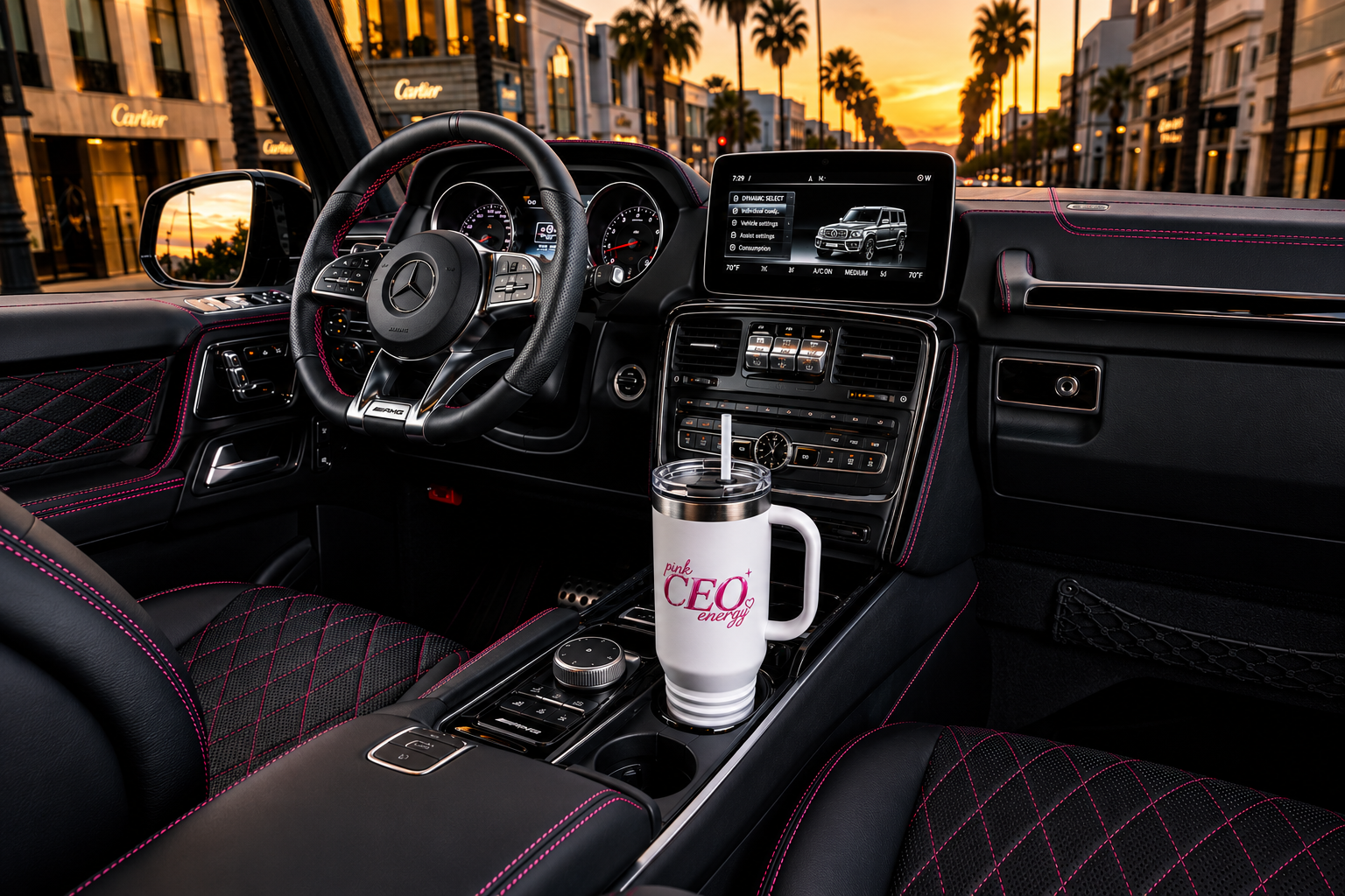 Pink CEO Energy 40oz Insulated Travel Mug