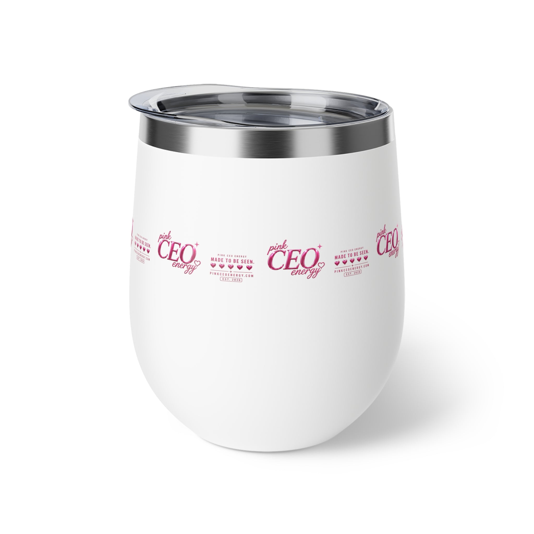 CEO Energy 12oz Insulated Wine Tumbler – Pink Boss Lady Travel Cup