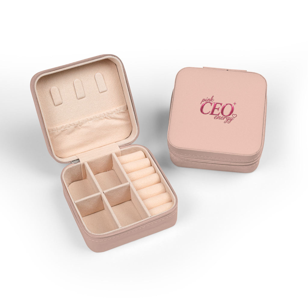 Image 2: Pink Girl CEO jewelry organizer – open showing compartments


