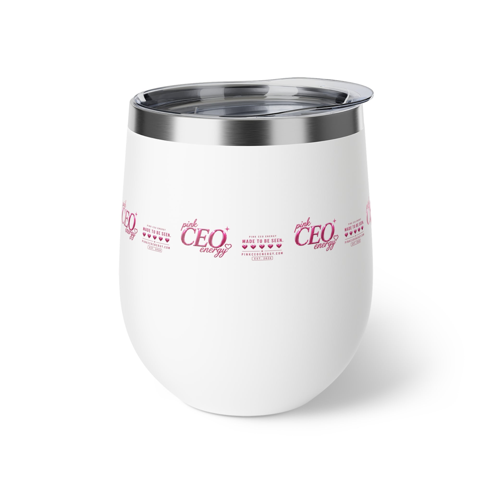 CEO Energy 12oz Insulated Wine Tumbler – Pink Boss Lady Travel Cup