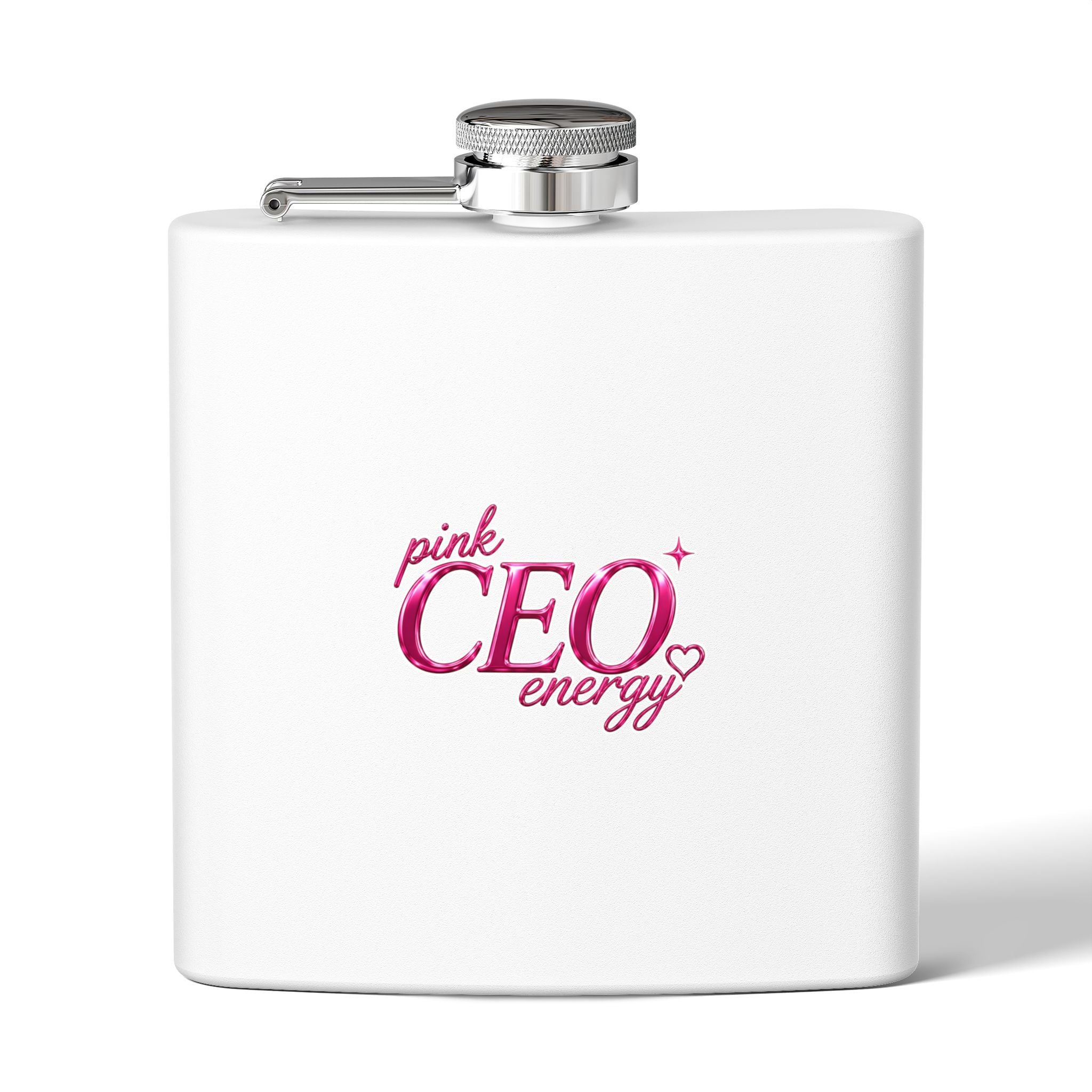 Flask — "Pink CEO Energy" Stainless Steel 6oz Hip Flask