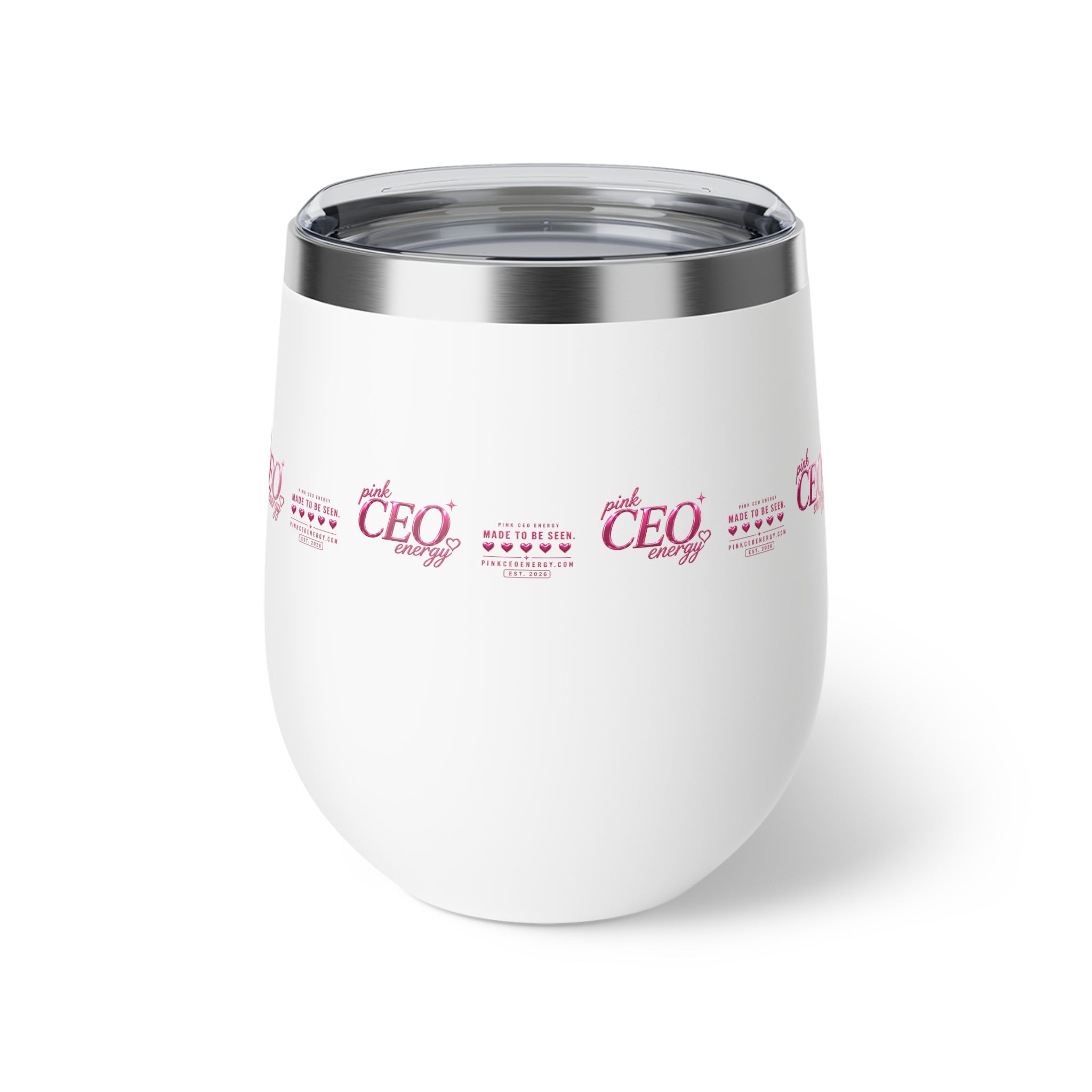 CEO Energy 12oz Insulated Wine Tumbler – Pink Boss Lady Travel Cup