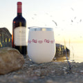 Image 1: Pink CEO Energy 12oz insulated wine tumbler – front view
