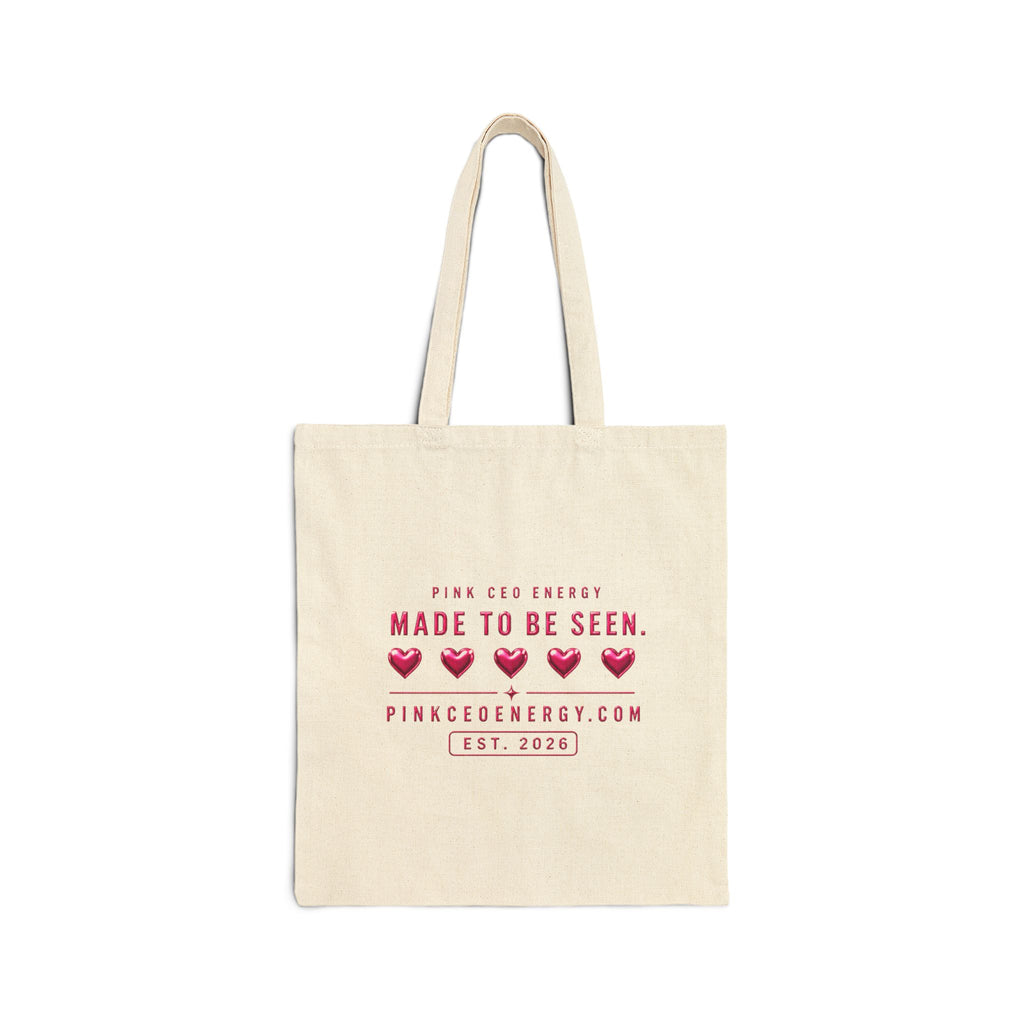 Pink CEO Energy Cotton Canvas Tote Bag