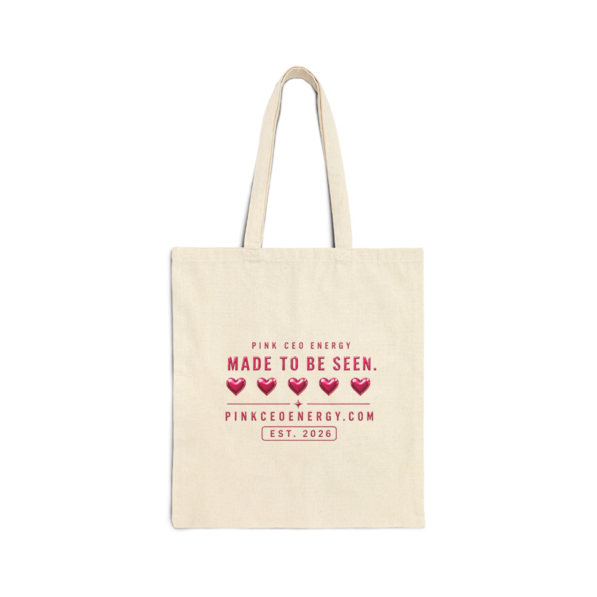 Pink CEO Energy Cotton Canvas Tote Bag