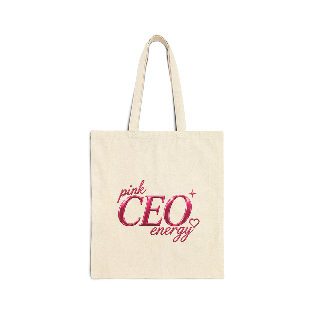 Pink CEO Energy Cotton Canvas Tote Bag