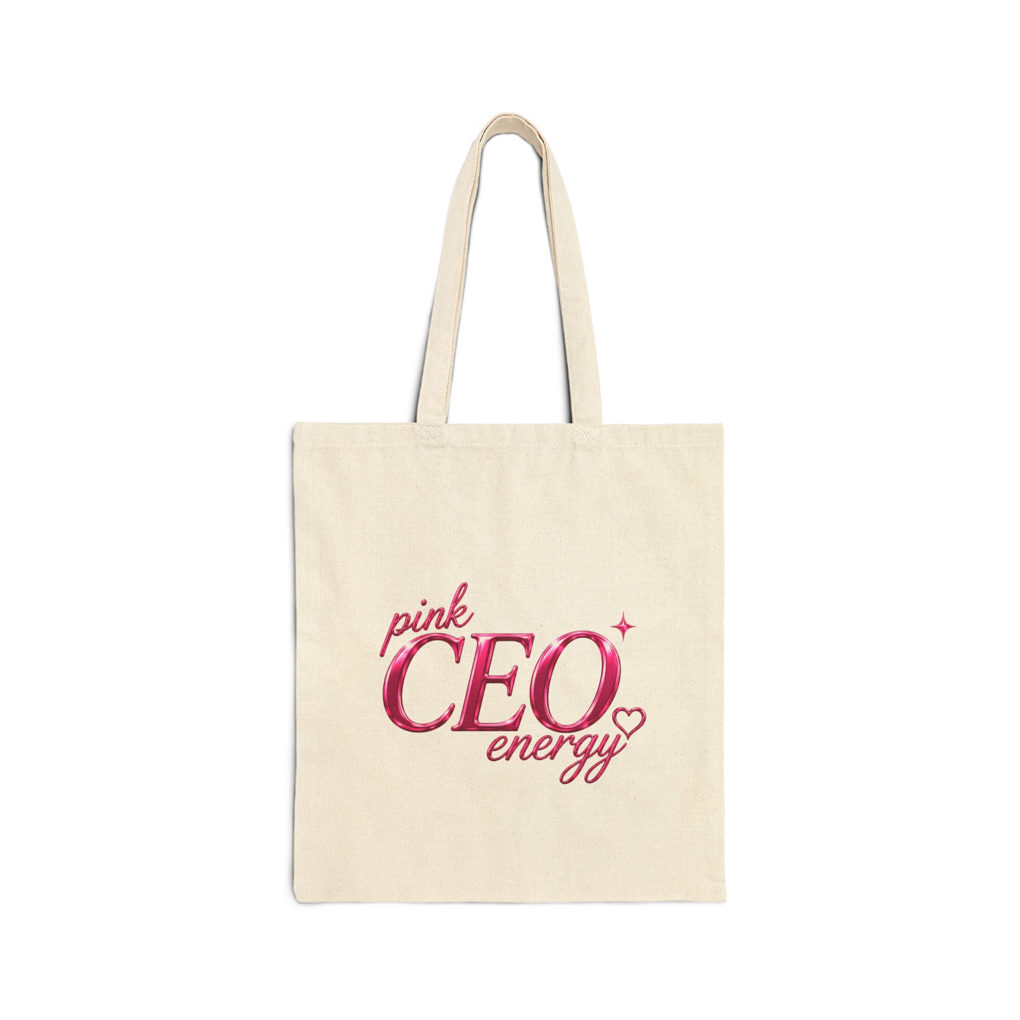 Pink CEO Energy Cotton Canvas Tote Bag
