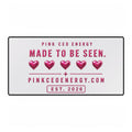 Desk Mat — "Made to Be Seen" Pink CEO Energy Desk Mat (Pink Hearts, Est. 2026)