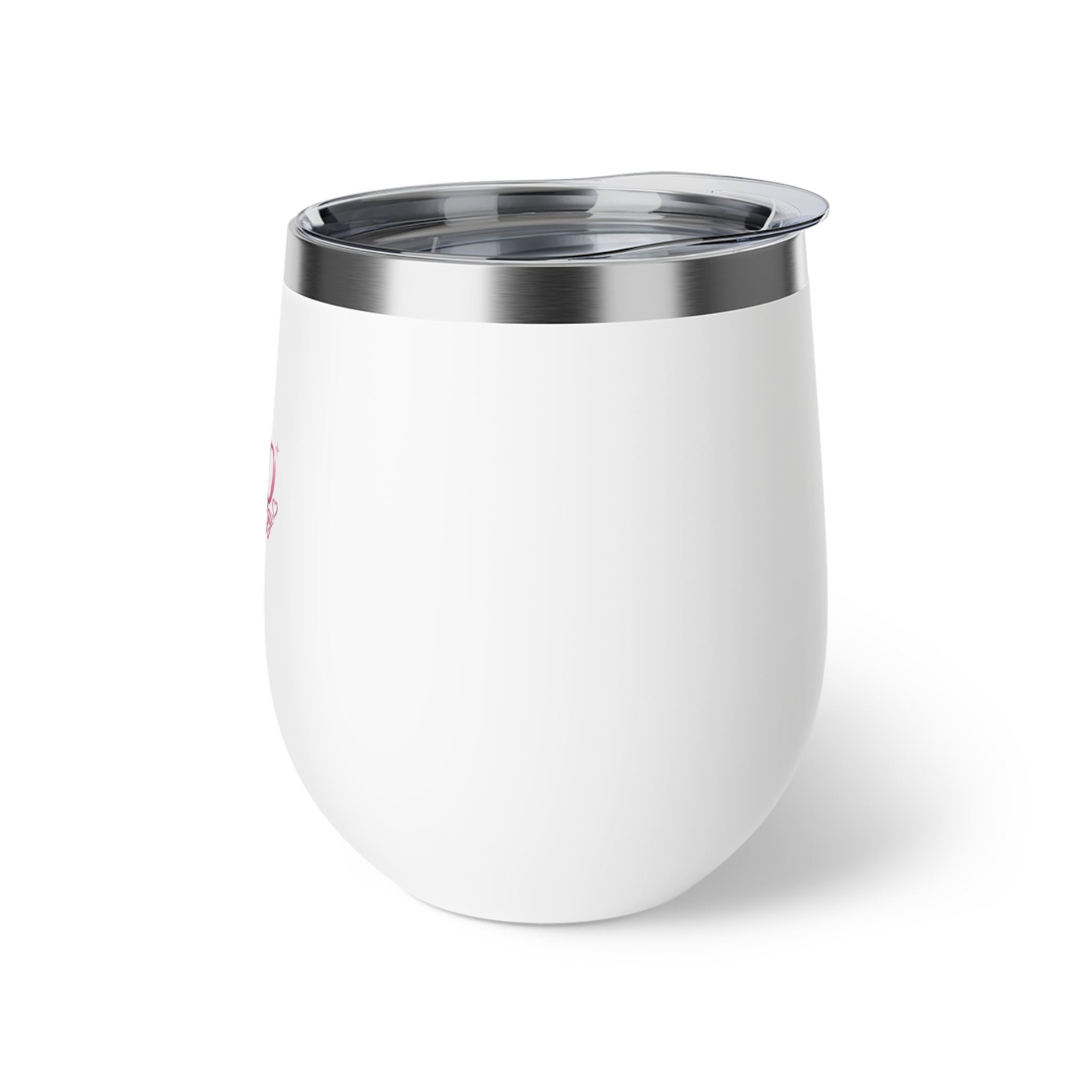 Insulated Stemless Tumbler — "Pink CEO Energy" 12oz Copper Vacuum Wine Cup