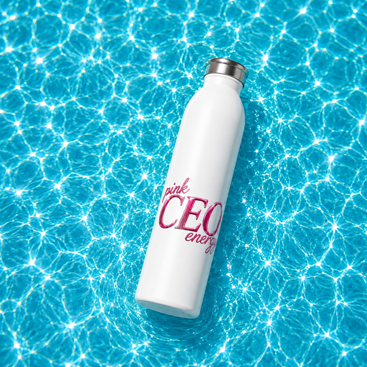 Pink Ceo Energy slim water bottle 